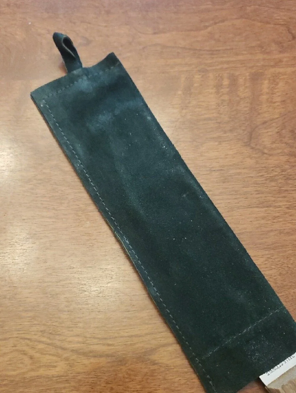 Unbranded Dark Hunter Green Suede Knife Sleeve with Hanging Loop